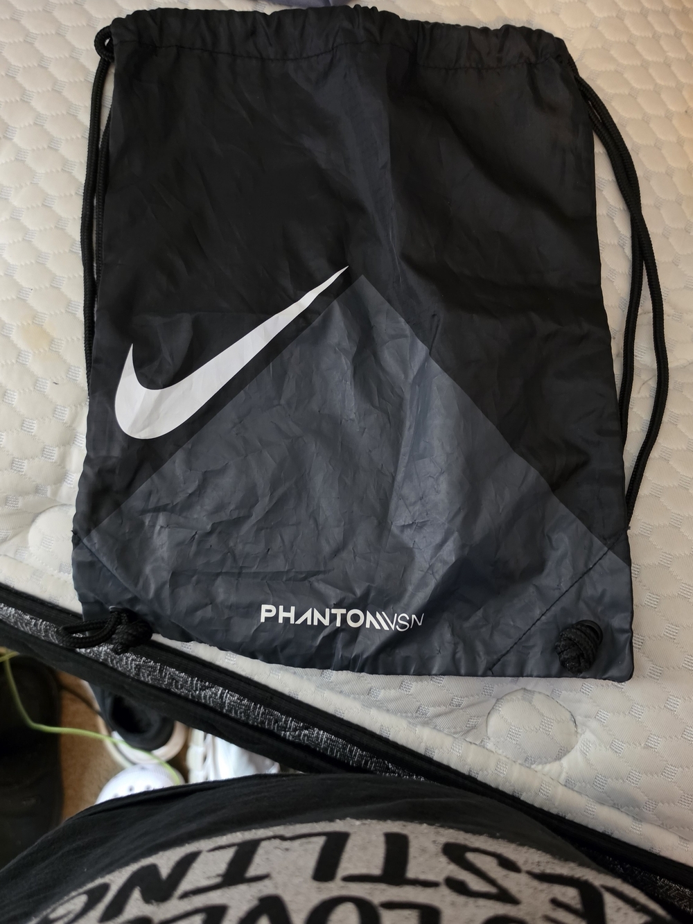 Nike Black and Gray Phantom Drawstring Bag